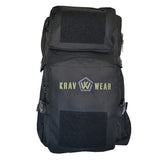 Tactical Style Lite Backpack, (black with olive green text) - Krav Wear