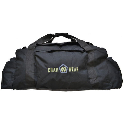 Tactical Large Kit Bag (black with olive green text) - Krav Wear
