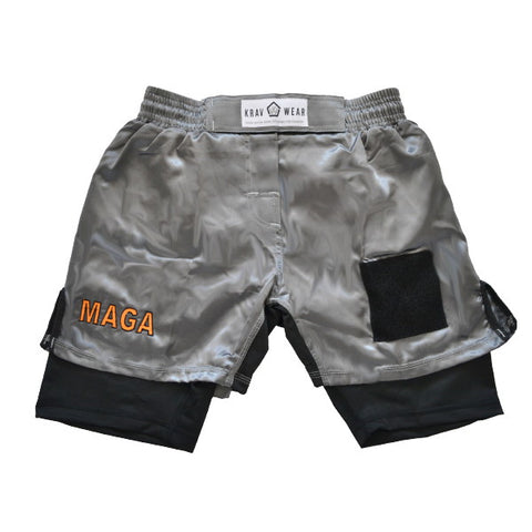 Krav Maga Shorts (women's)- Pro Silver Satin